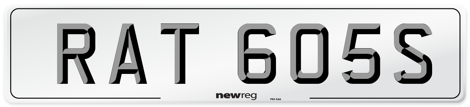 RAT 605S Number Plate from New Reg